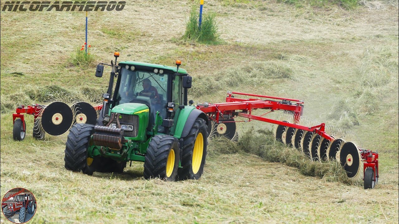 RAKING HAY 2K21 | JOHN DEERE 6420 + ENOROSSI EASYRAKE SS16 | ENGINE MOTOR SOUND | COLUCCI