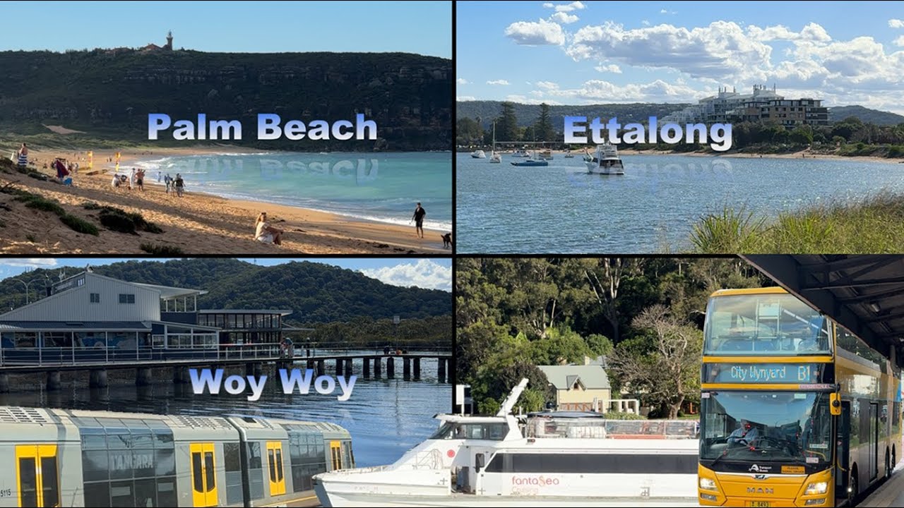 Sydney Day Trip to Woy Woy, Ettalong & Palm Beach l Train, Bus and Ferry l No Talking Vlog