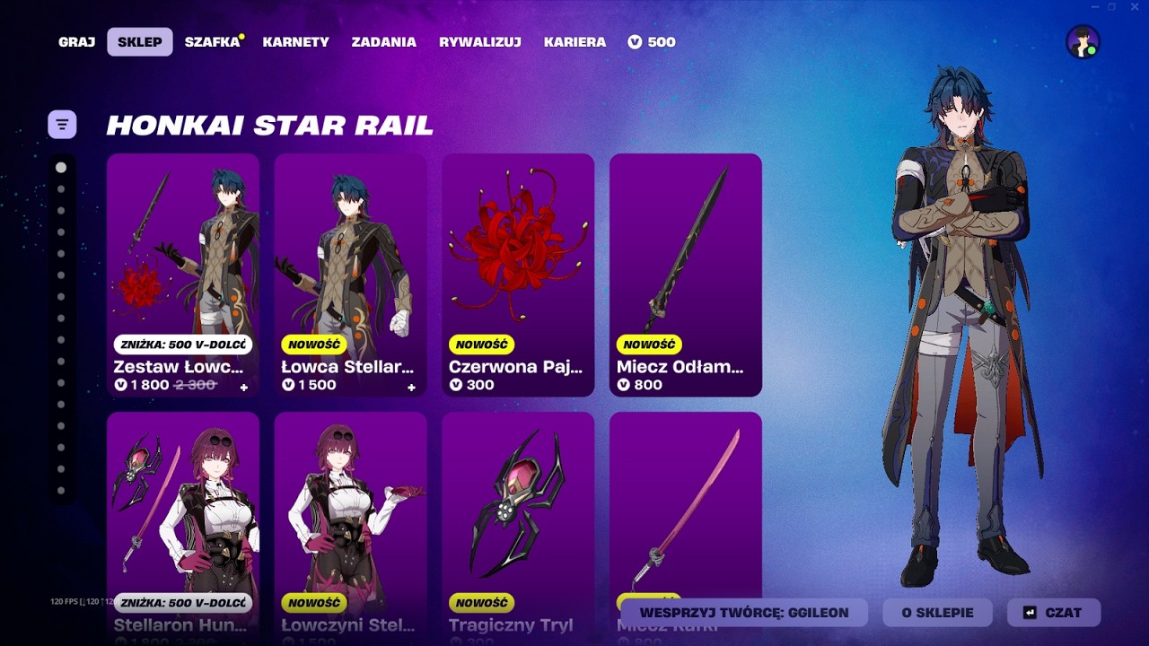 SKLEP FORTNITE 27.02.2026 *NOWE SKINY HONKAI STAR RAIL, NOWE EMOTKI, GHOSTFACE, ZURI, CHASE*