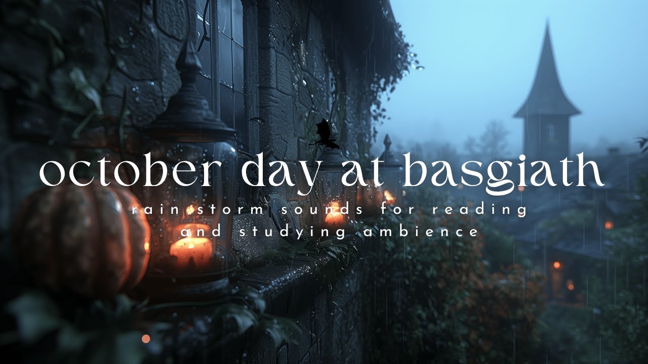 spooky october at basgiath | fourth wing ambience | rainstorm + thunder sounds