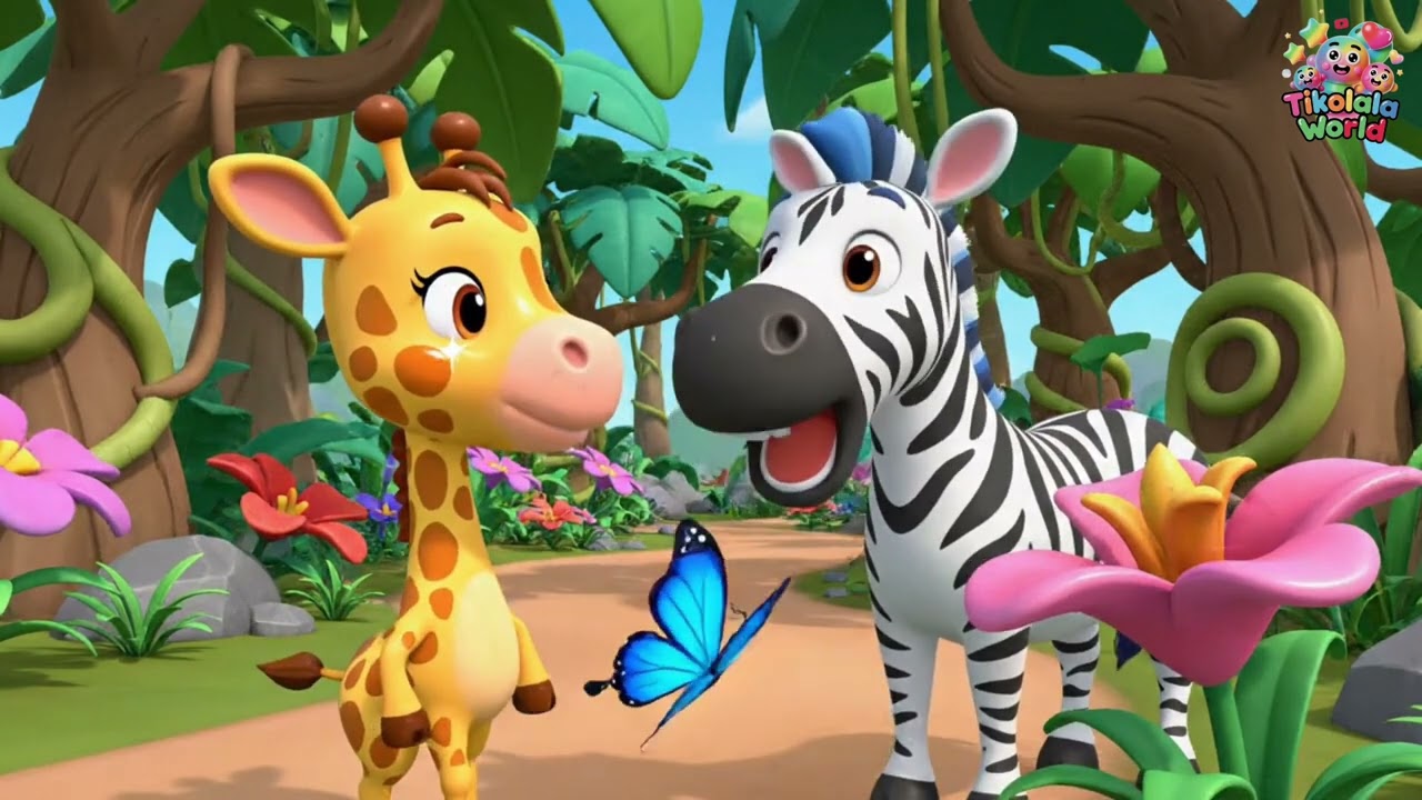 Cute Little Giraffe Adventure 🦒 | Fun Animal Song & Story for Kids | 3D Cartoon | Tikolalaworld