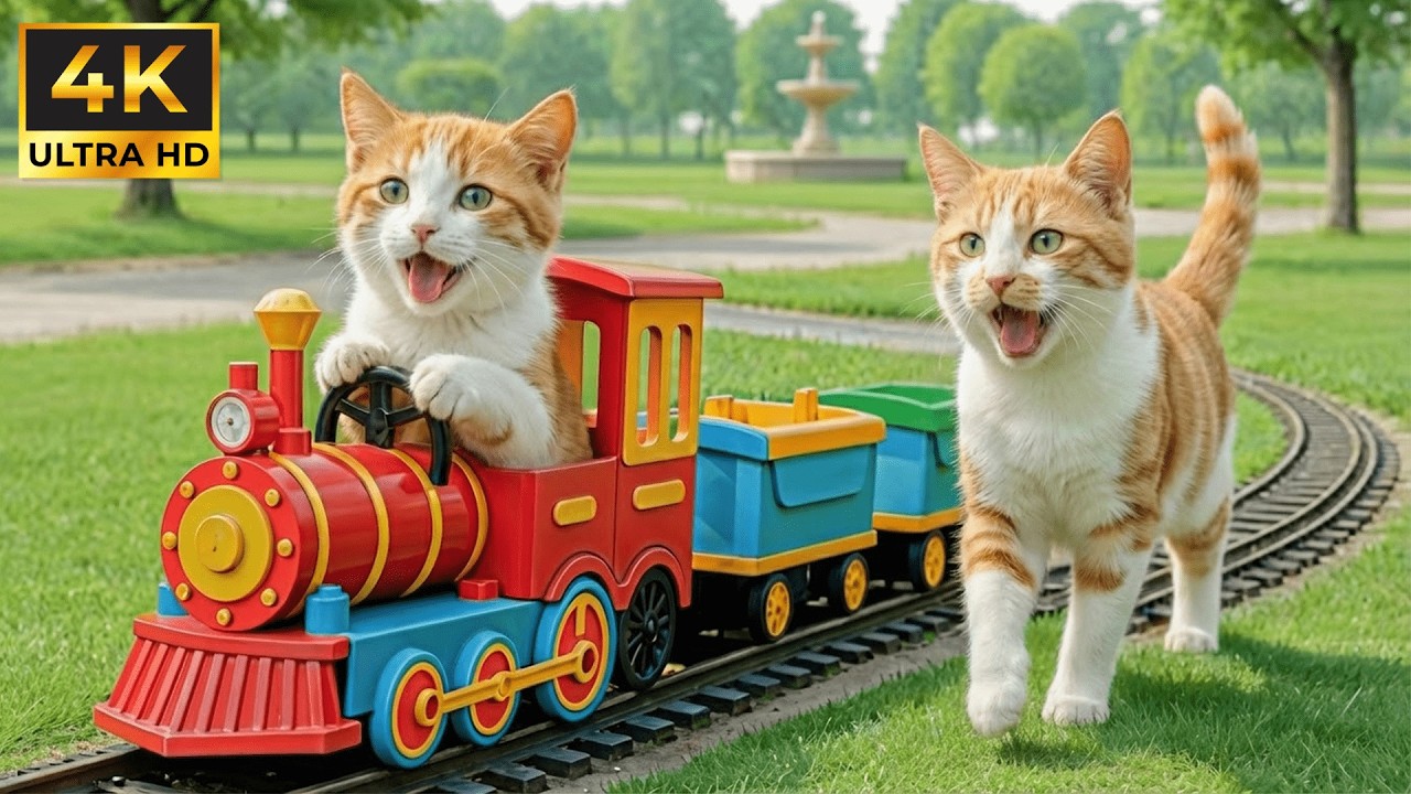 Mama Cat & Baby Kitten Build a Magical Toy Train 🚂💖 The Sweetest DIY Family Moment Ever!