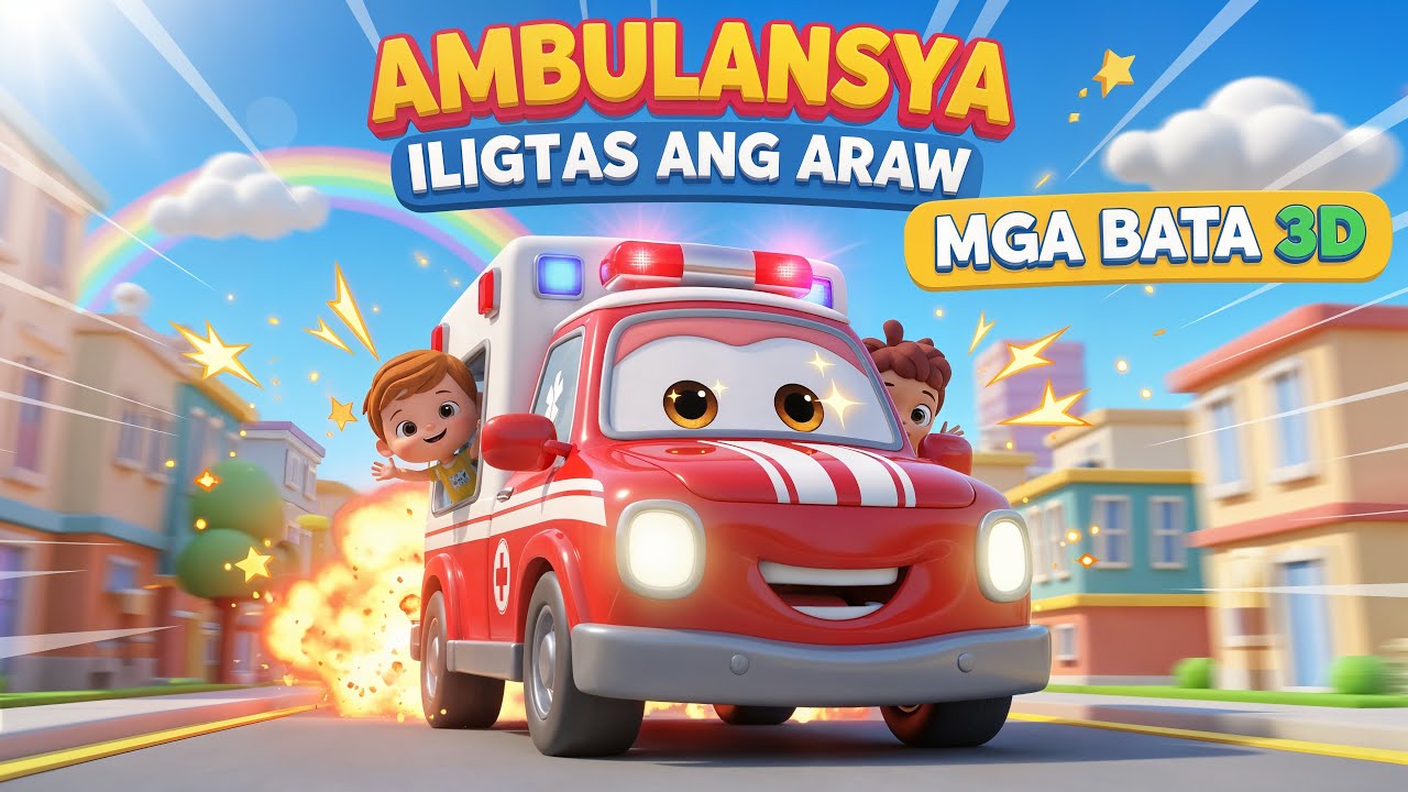 🚑 Ambulance Rescue Song | Tulong ng mga Bayani | Kids 3D Song Tagalog