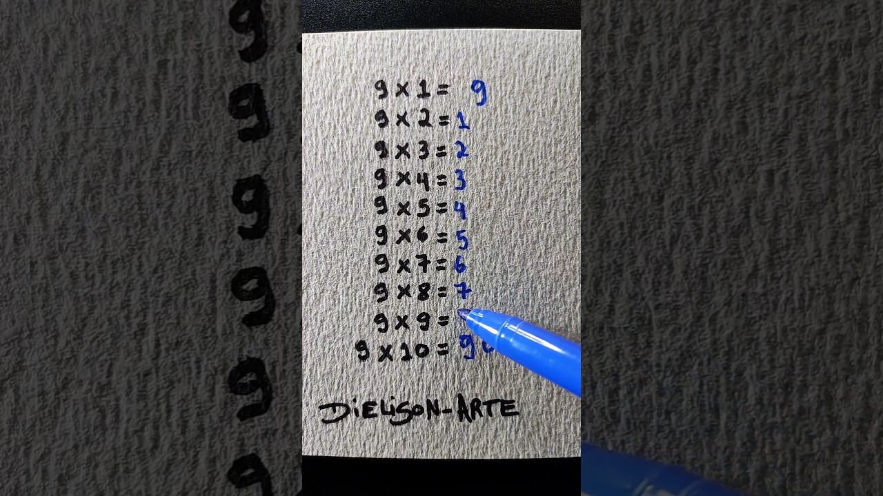 Tabuada do 9 truque r&aacute;pido e f&aacute;cil ✍️ #tabuada #matem&aacute;tica #raciociniologico