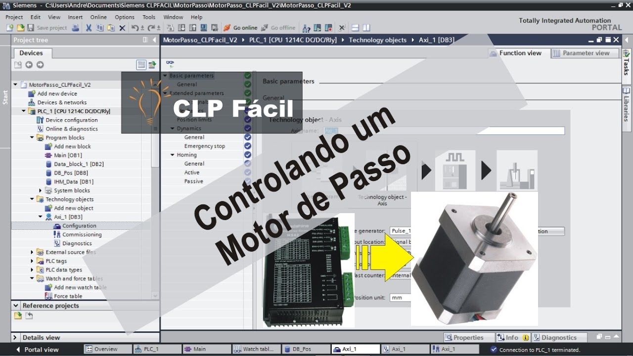 Controlando um Motor de Passo com CLP S7-1200 - CLP Fácil
