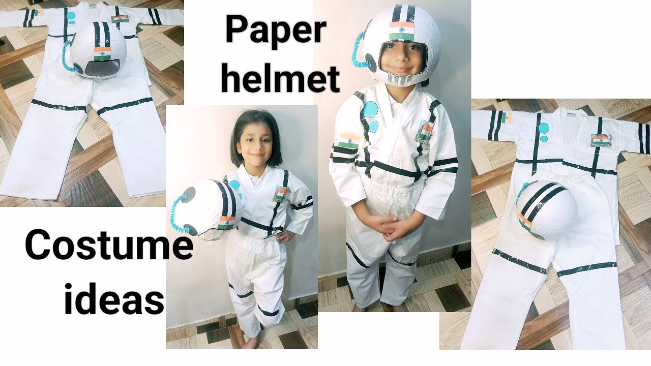 How to make astronaut paper helmet/costume at home/paper craft/fancy dress ideas
