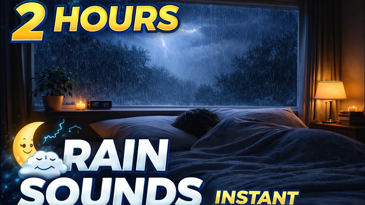 Calm Rain Sounds for Sleeping in 5 Mins|White Noise | Deep Sleep| Relaxation & Stress Relief #viral 