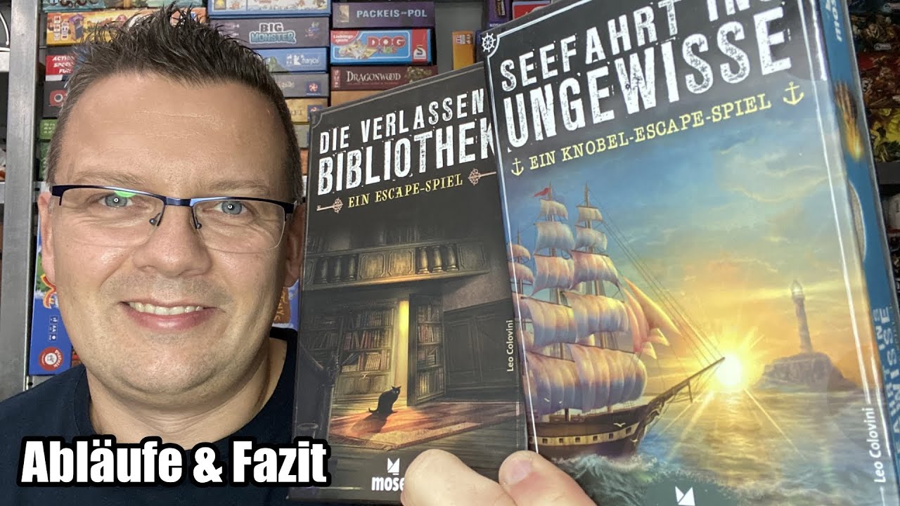 Die verlassene Bibliothek + Seefahrt ins Ungewisse (Moses Verlag) - 2 Escape Spiele im Taschenformat