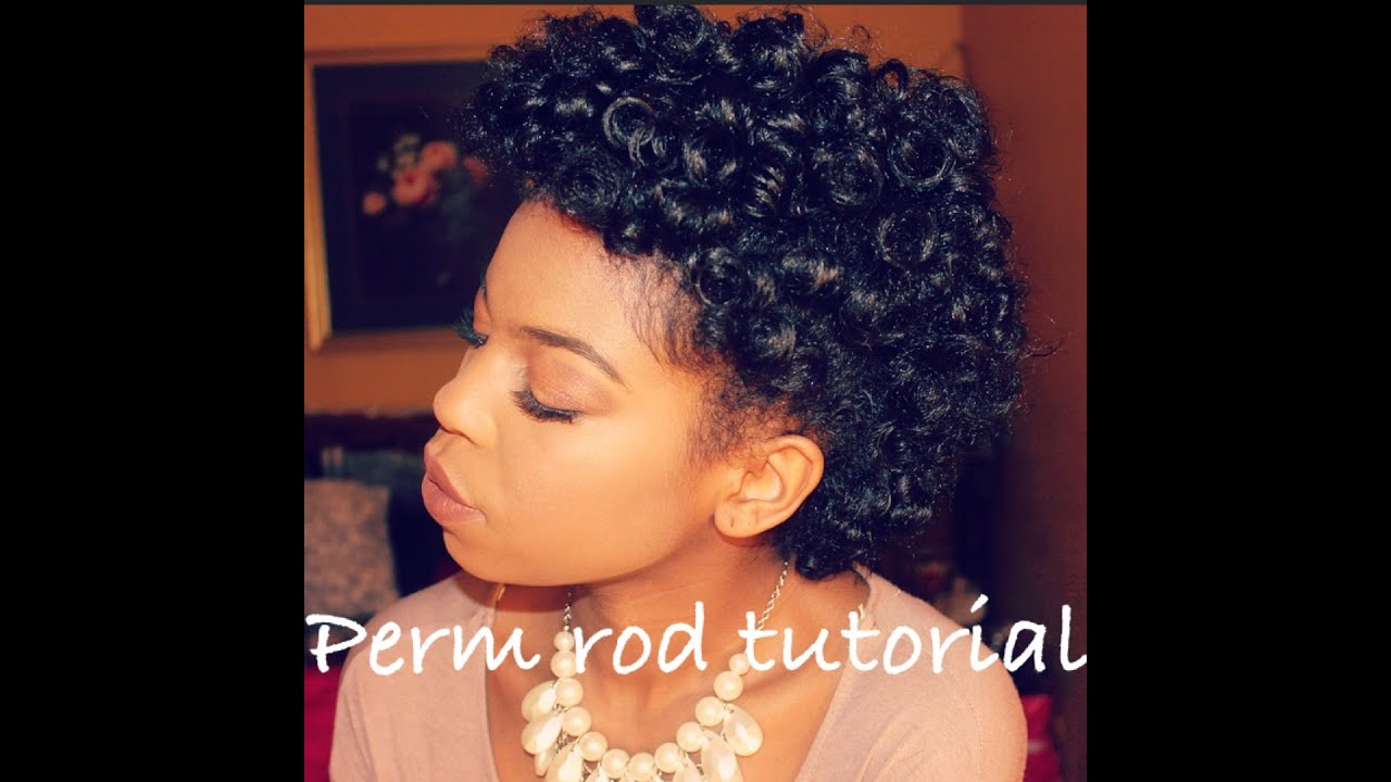 Perm rod set on natural short hair tutorial