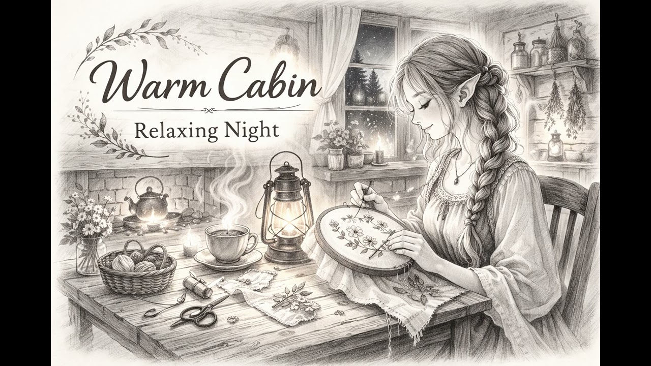 Warm Cabin Night ✨ A Quiet Evening by Lantern Light