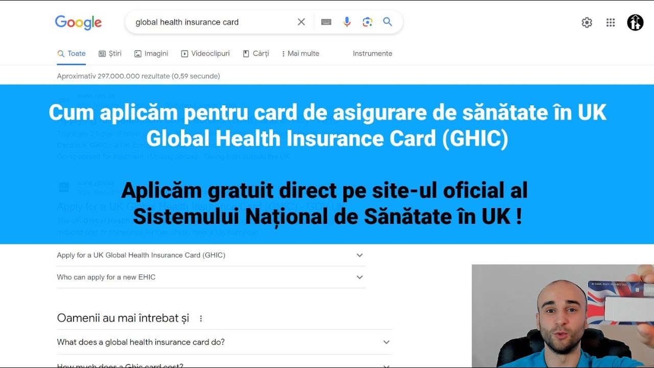 Obținere card asigurare de sănătate în UK valabil în Europa - Global Health Insurance Card (GHIC)