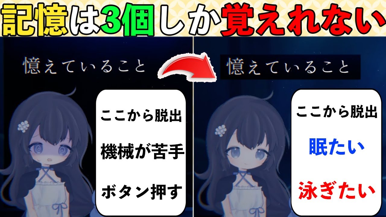3つしか覚えれない少女の脱出ゲーム【アクアリウムを忘れないで】