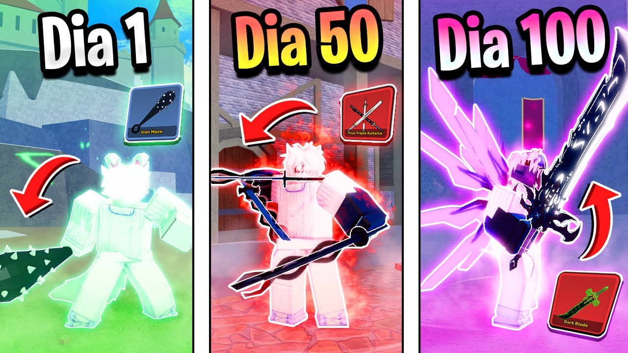 PASSEI 100 DIAS UPANDO 600 DE MAESTRIA em TODAS ESPADAS no BLOX FRUITS!