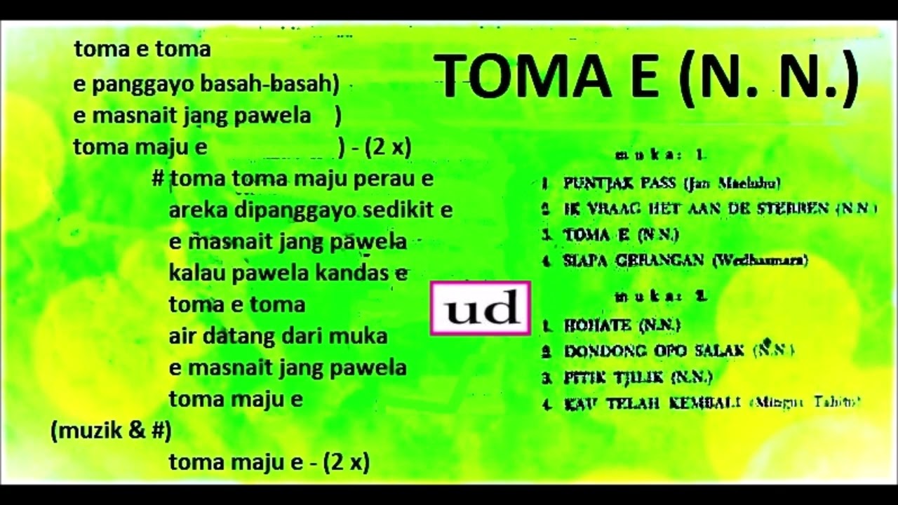 Pattie Bersaudara diiringi Band Pantja Nada pim. Enteng Tanamal - Toma E (N. N.) -  1966