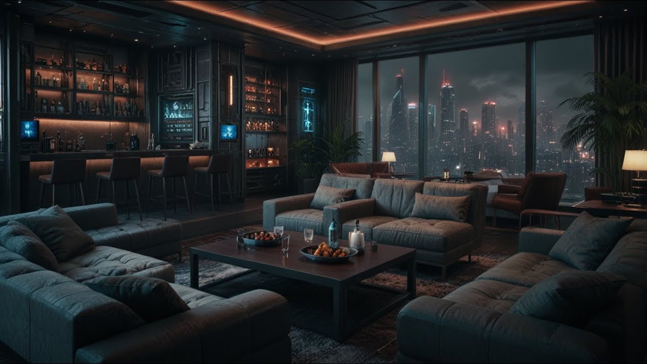 Executive Lounge | Cyberpunk Ambient Soundtrack | 2 Hours