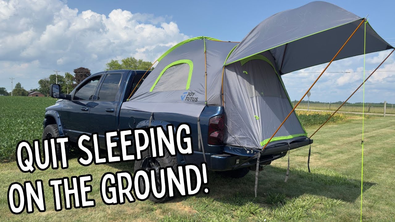 Обзор палатки для грузовика JOYTUTUS | Водонепроницаемая палатка длиной 6,5 футов с тентом для F1...
