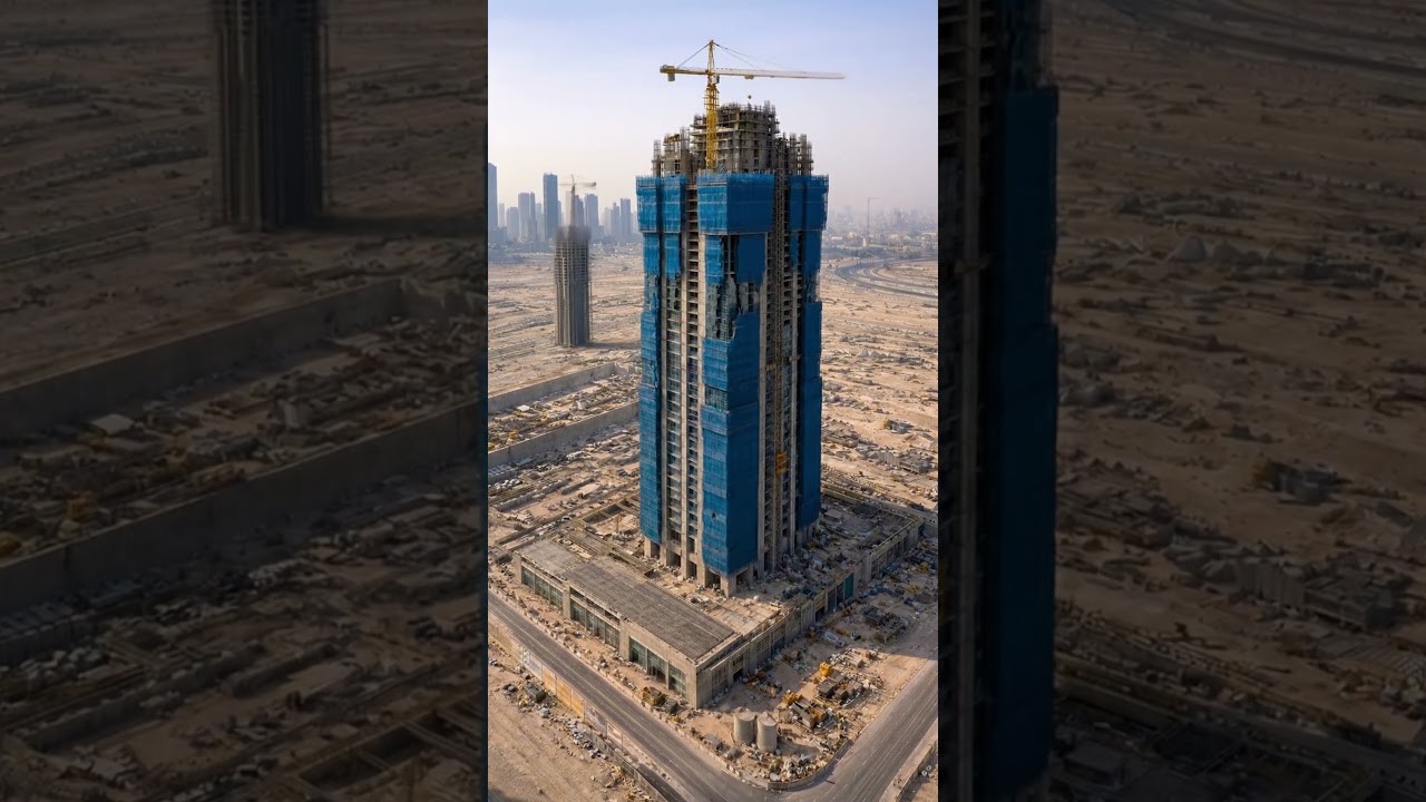 Marina 101 super tall skyscraper in dubai marina timelapse construction video 