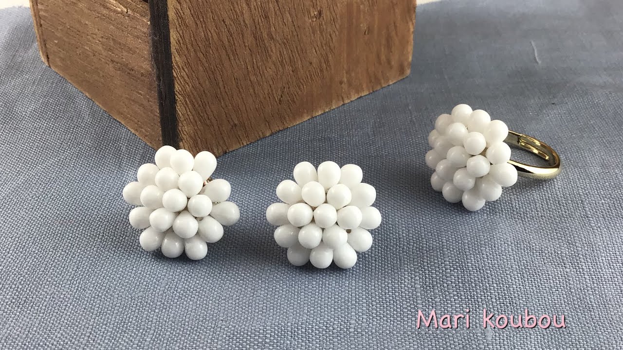 シャワー台ピアスの作り方／チェコ、ドロップビーズ/How to make shower stand earrings