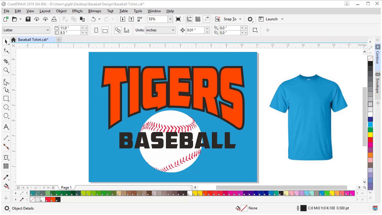 CorelDRAW Screen Printing Project: T-shirt Design and Mockup