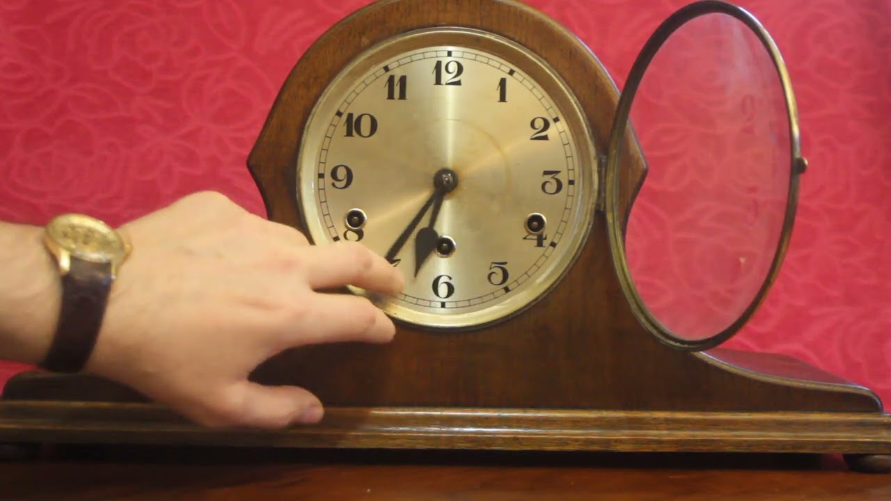 Antique Large German 'D.R.G.M.' Mantel Clock with Westminster Chimes