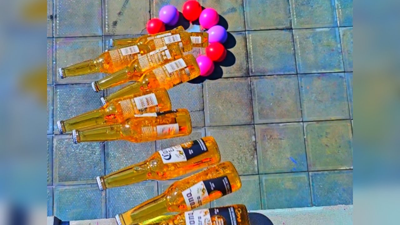 🎈Breaking Glass Bottles and Balloon Drops! Crushing Crunchy & Soft Things!🔥