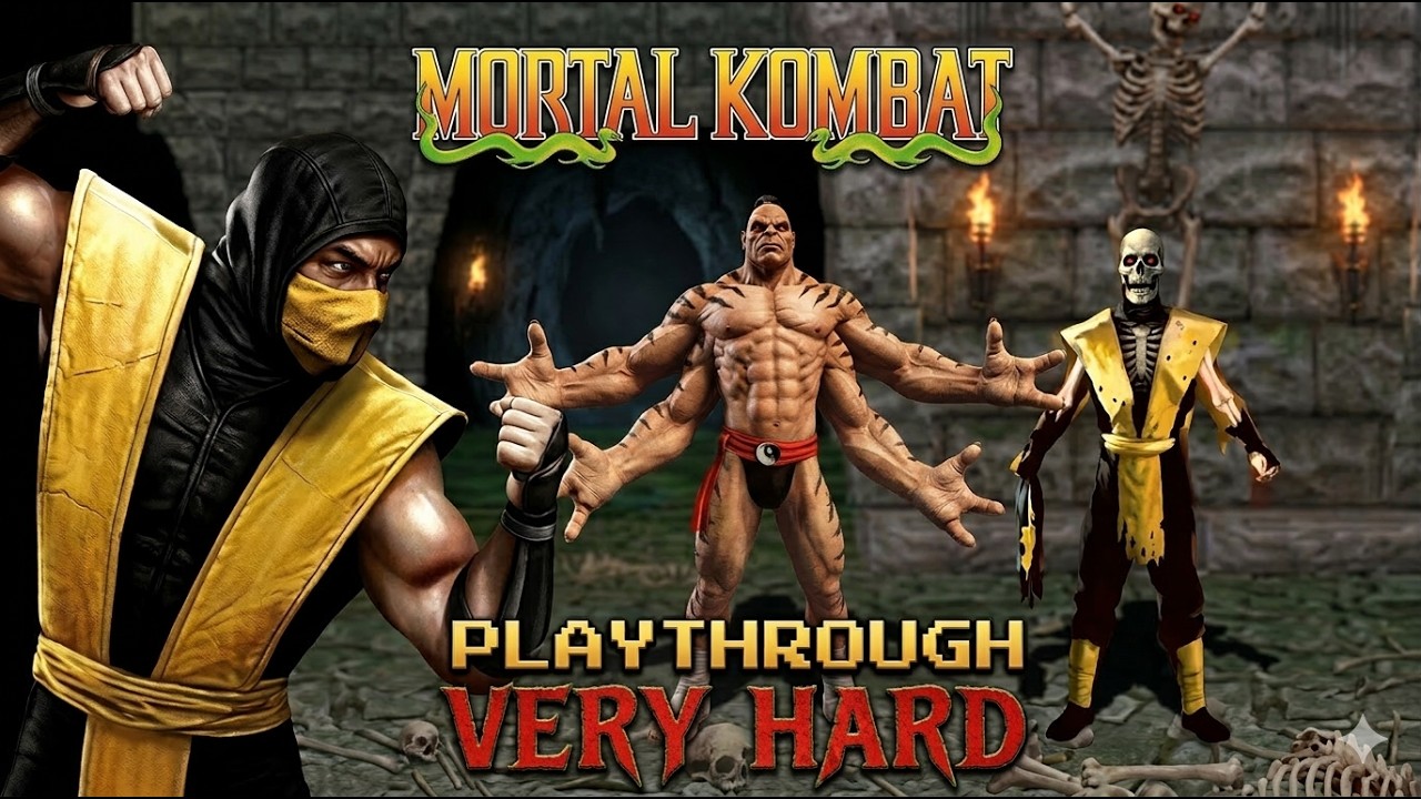 Mortal Kombat Arcade. Скорпион играет на максимальной сложности. #ретро #аркада #прохождение