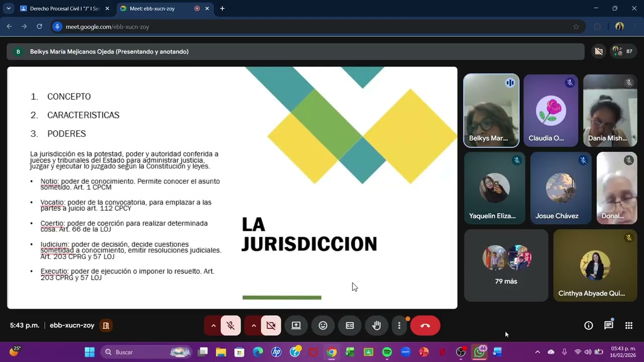 Procesal Civil Clase del 16 de febrero de 2026