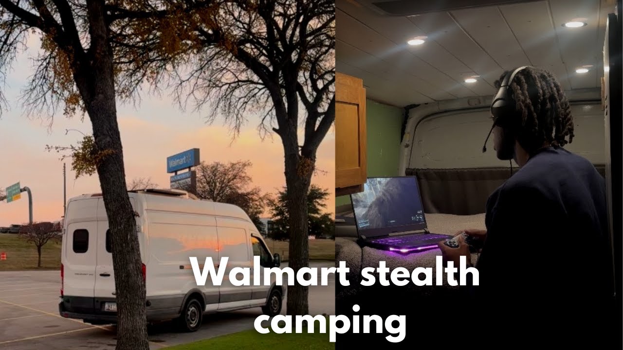 Успешно устроить тайный кемпинг на парковке Walmart и поиграть в видеоигры | Путешествие в фургоне