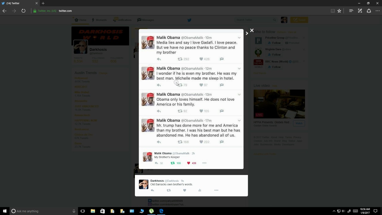 Examining President Obama's brother Malik's tweets