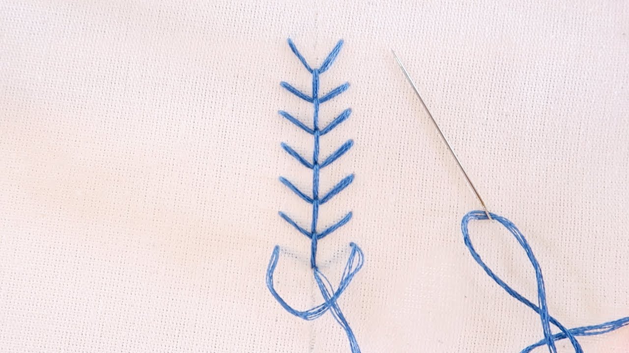 FLY STITCH TUTORIAL - HAND EMBROIDERY  FOR BEGINNERS