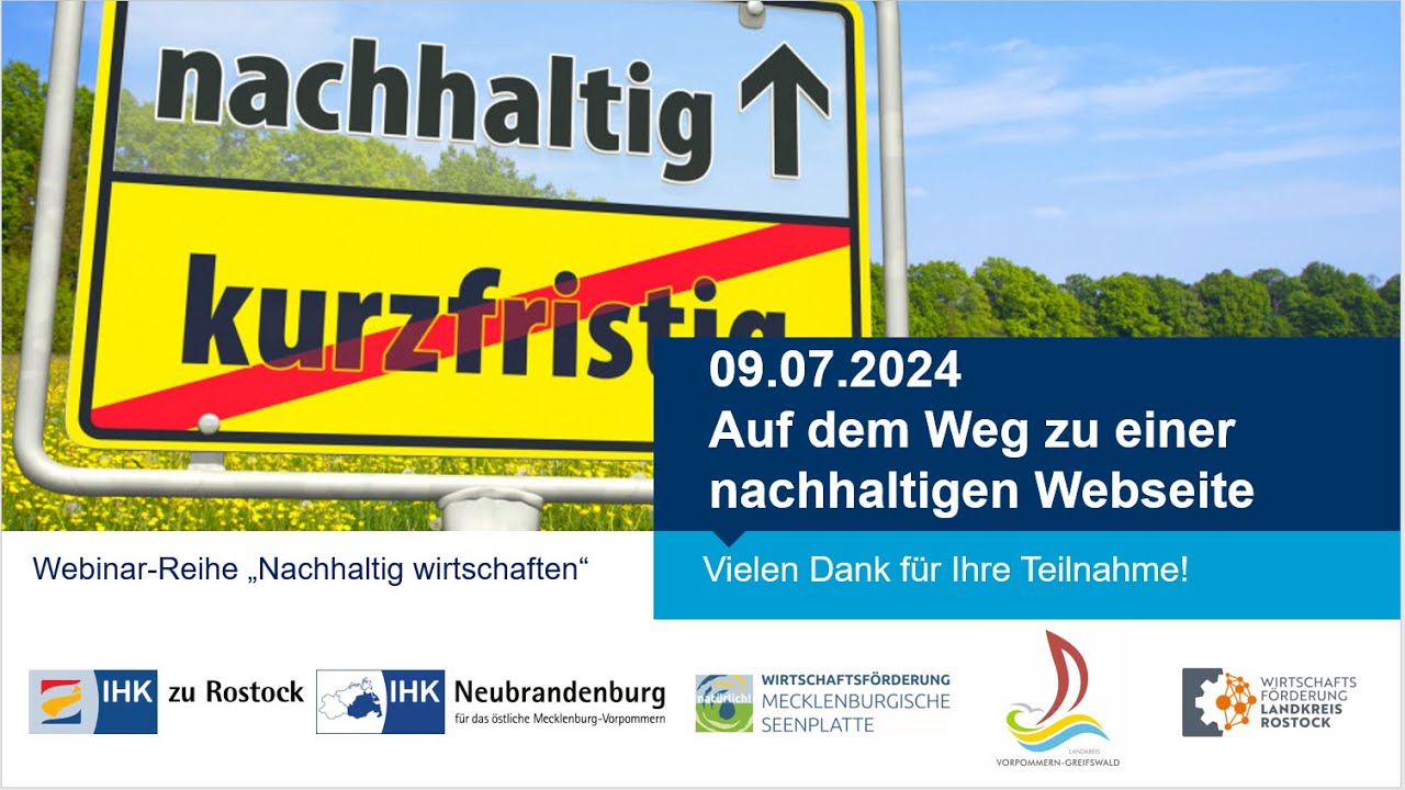 Auf dem Weg zu einer nachhaltigen Webseite - Webinar-Aufzeichnung vom 9. Juli 2024