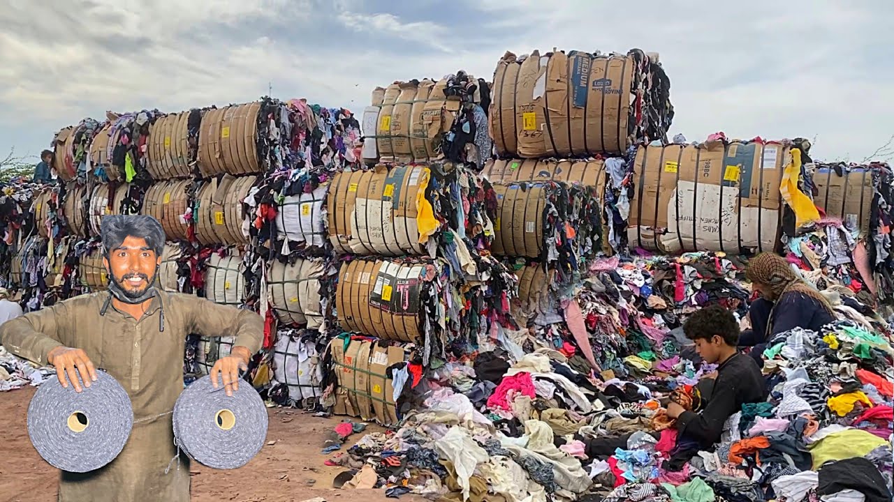 Incredible Factory Process of Recycling Old Garments into High Quality Yarn |  Inside Factory Tour