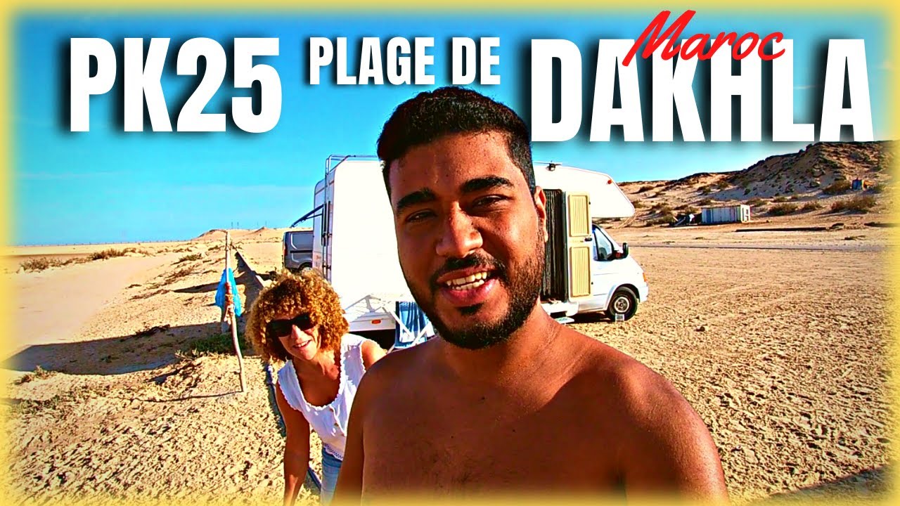 71-25km avant dakhla (belle plage de pk 25) (Maroc en camping car, vanlife)