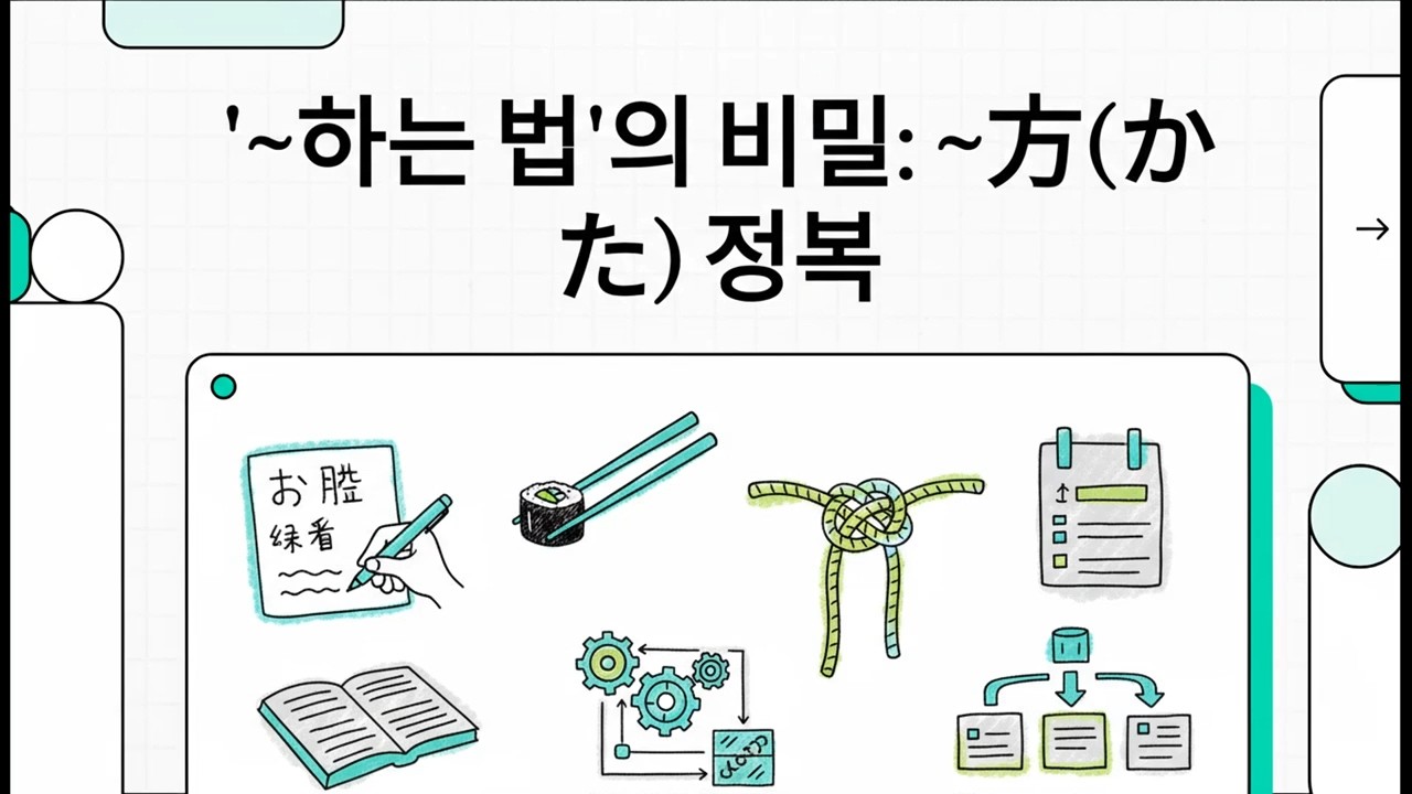 '~하는 법'의 비밀: ~方(かた) 정복 - 일본어 JLPT 기초 문법 - 19