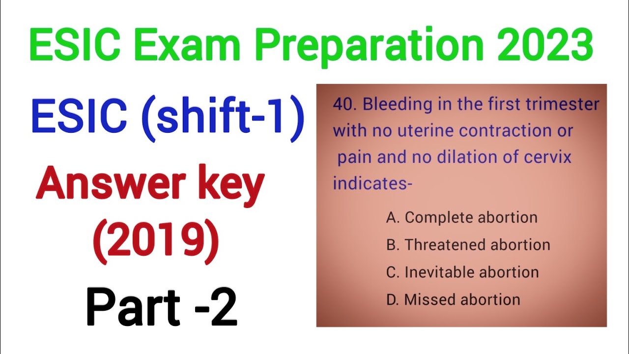ESIC(Shift -1)|| part -2|| previous questions paper solution 2019||esic exam preparation 2023