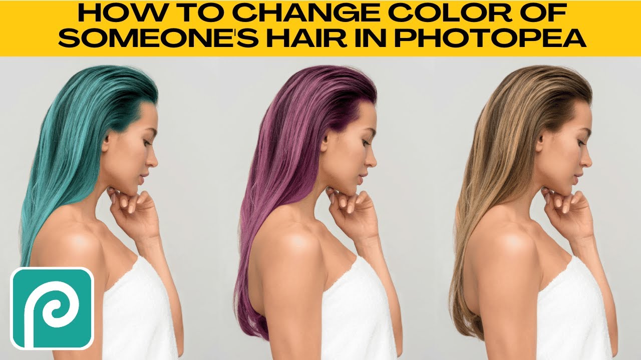 How to CHANGE HAIR COLOR in Photopea
