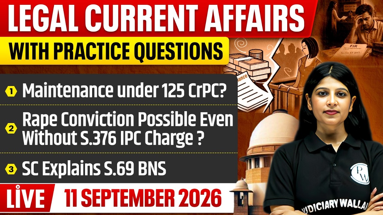 Legal Current Affairs Today | 11 Sept 2026 | Top Legal News | Judiciary/APO/APP | Judiciary By PW