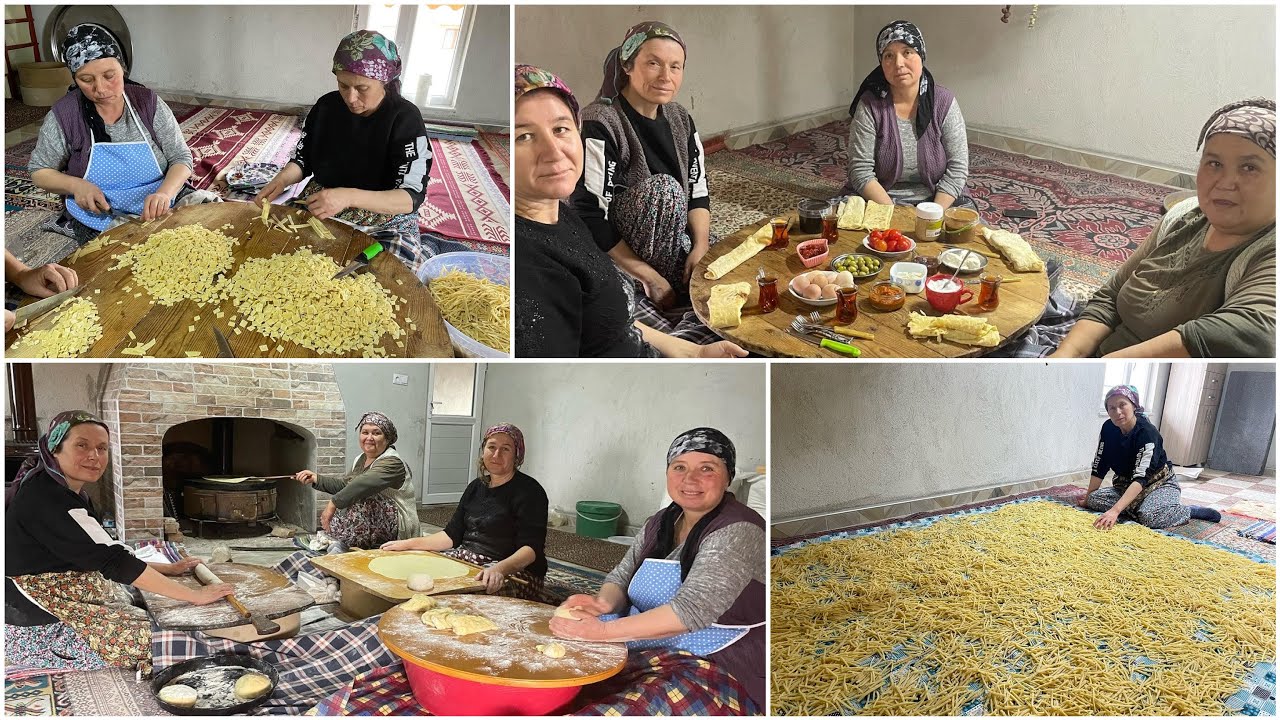 BOL SÜTLÜ VE YUMURTALI❗️ ERİŞTE- MAKARNA YAPIMI📣EMEKÇİ KÖY KADINLARI👍TÜM DETAYLARIYLA SİZLERLE