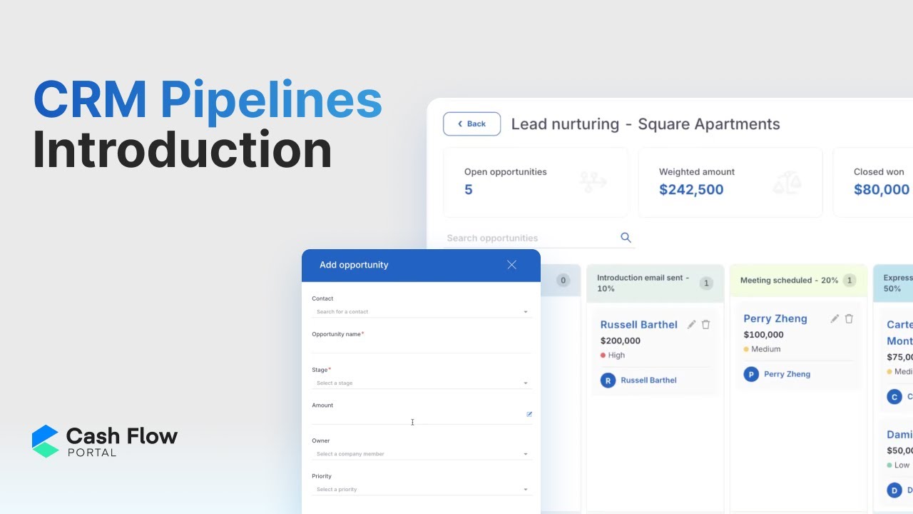 Cash Flow Portal CRM in 60 Seconds: Pipelines