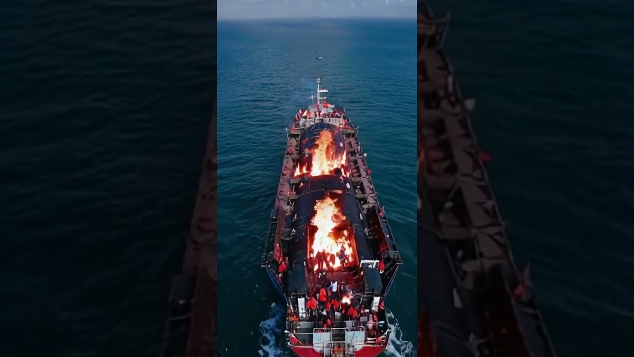 News - Greek oil tanker burning in the red sea after Huthi attack