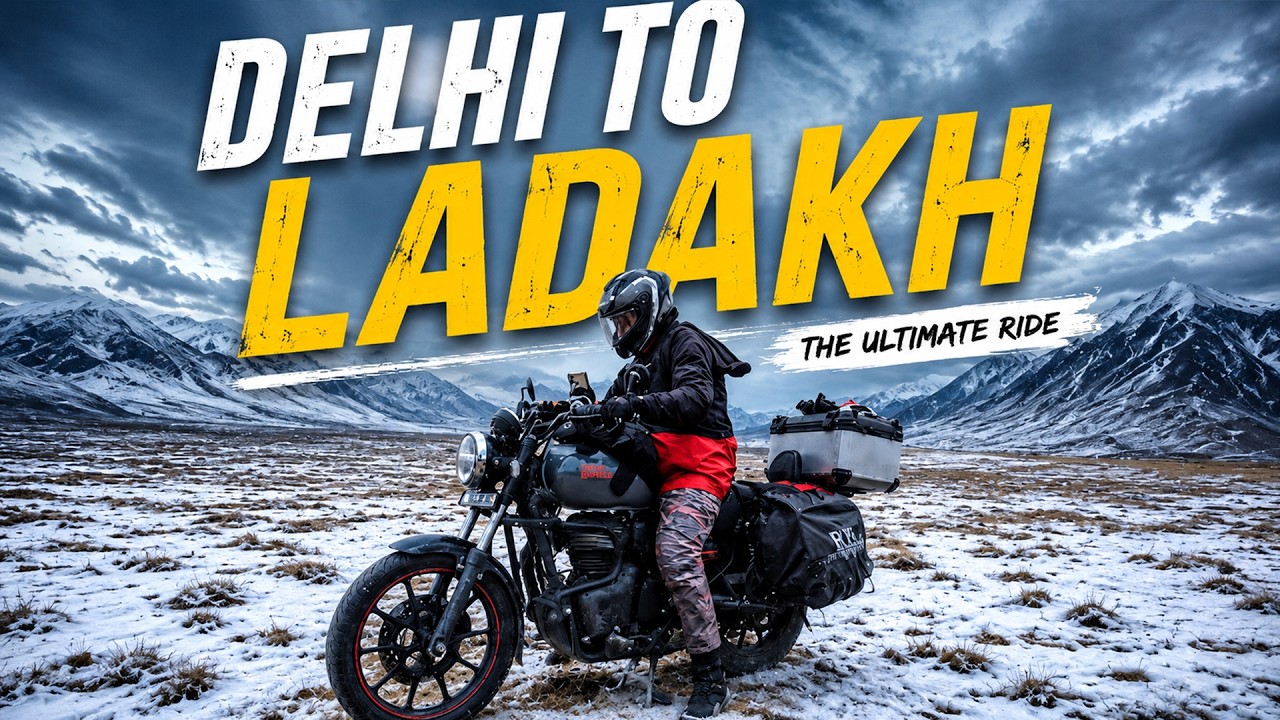 Delhi to Leh Ladakh Bike Trip | Heavy Rain and Snowfall | 4K