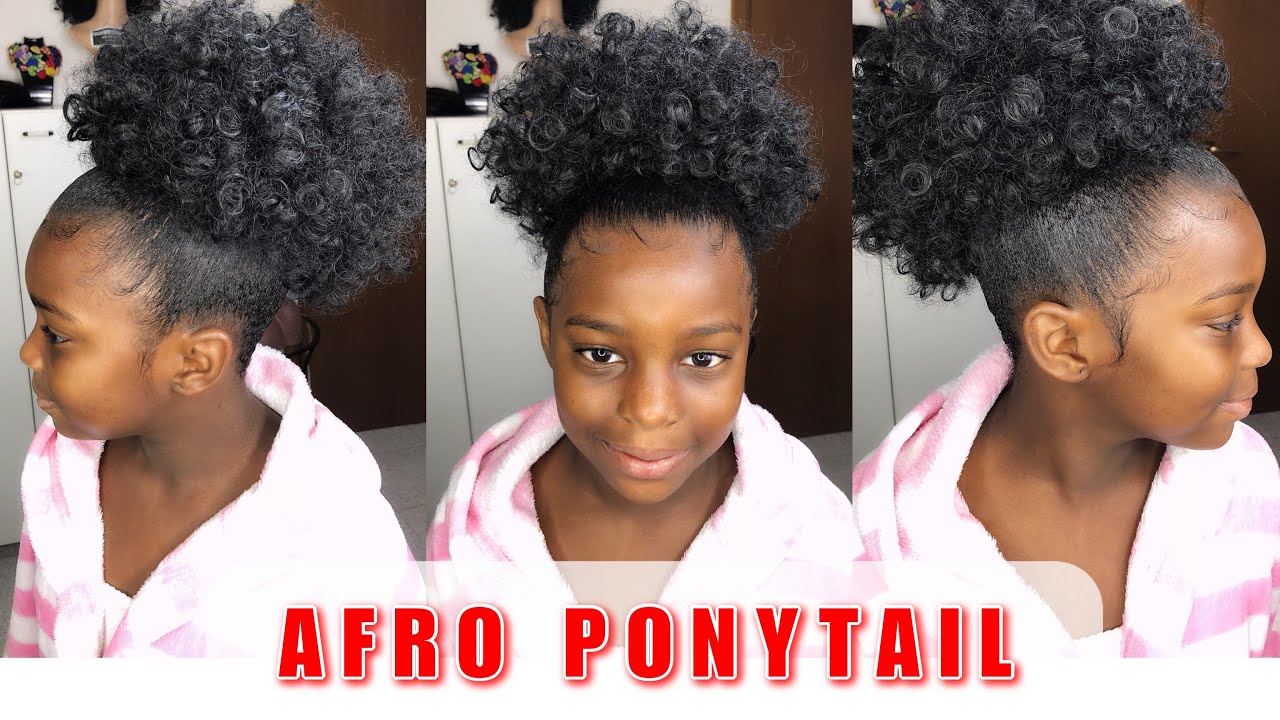 KIDS’ HAIRSTYLE || HOW TO INSTALL AN AFRO PONYTAIL @HettyAmens
