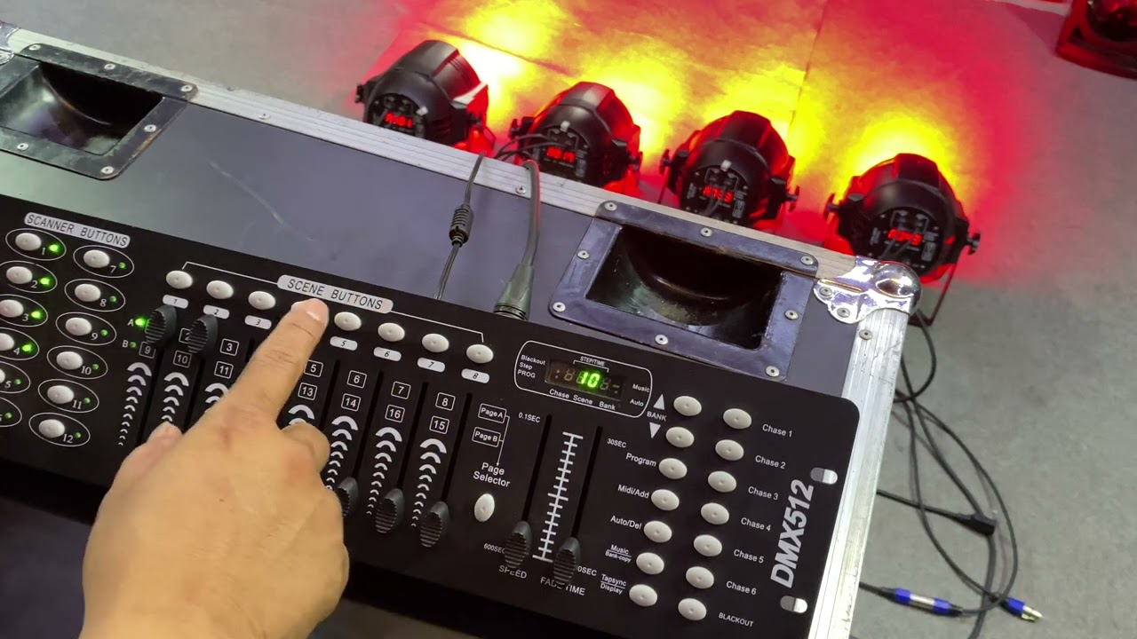 HƯỚNG DẪN SỬ DỤNG BÀN MIXER DMX 512,CÀI ĐẶT ĐIỀU KHIỂN PAR LED BẰNG BÀN KHIỂN.0975433351