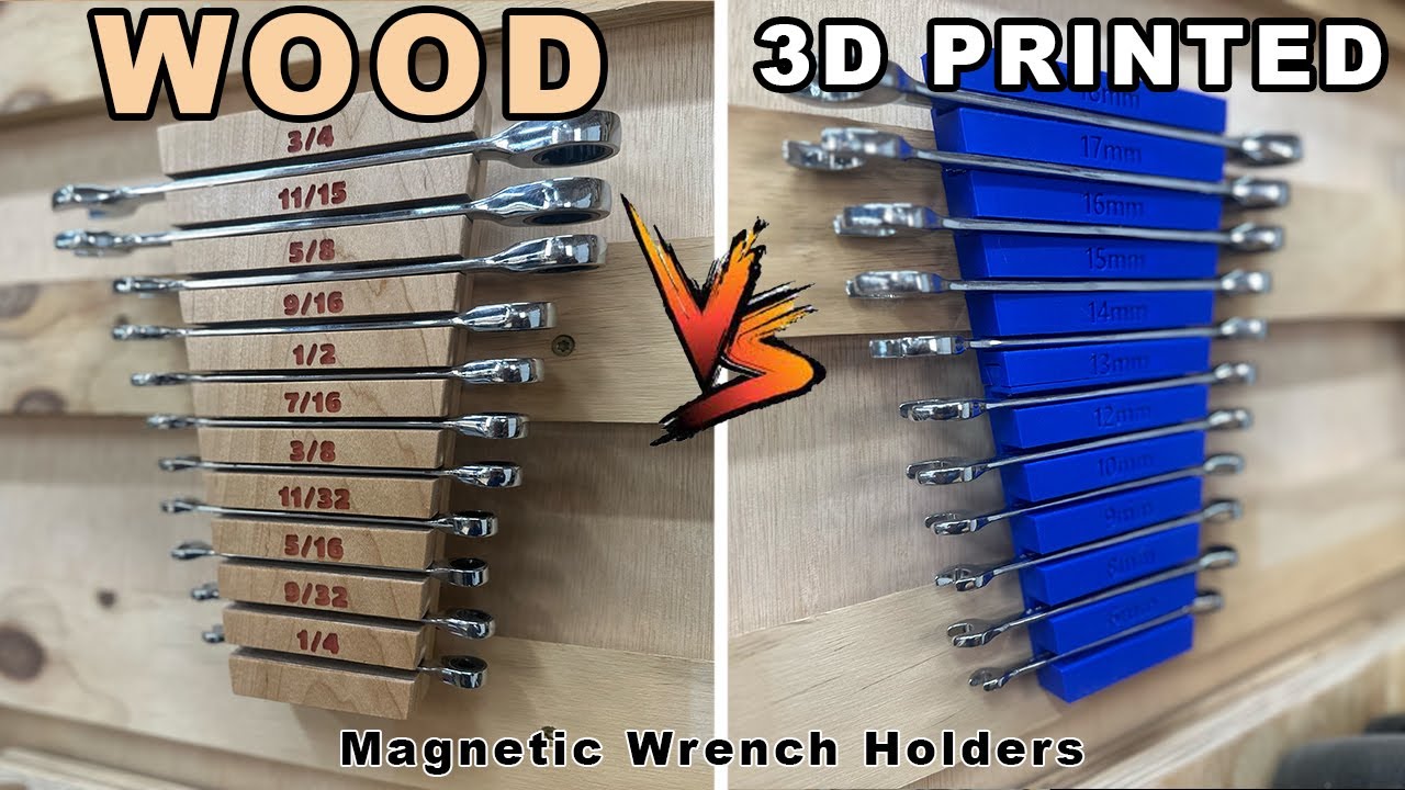 Wood Vs 3D Print - Wrench Holder + Bonus Setup Blocks Featuring The Ankermake M5C - Free Files!