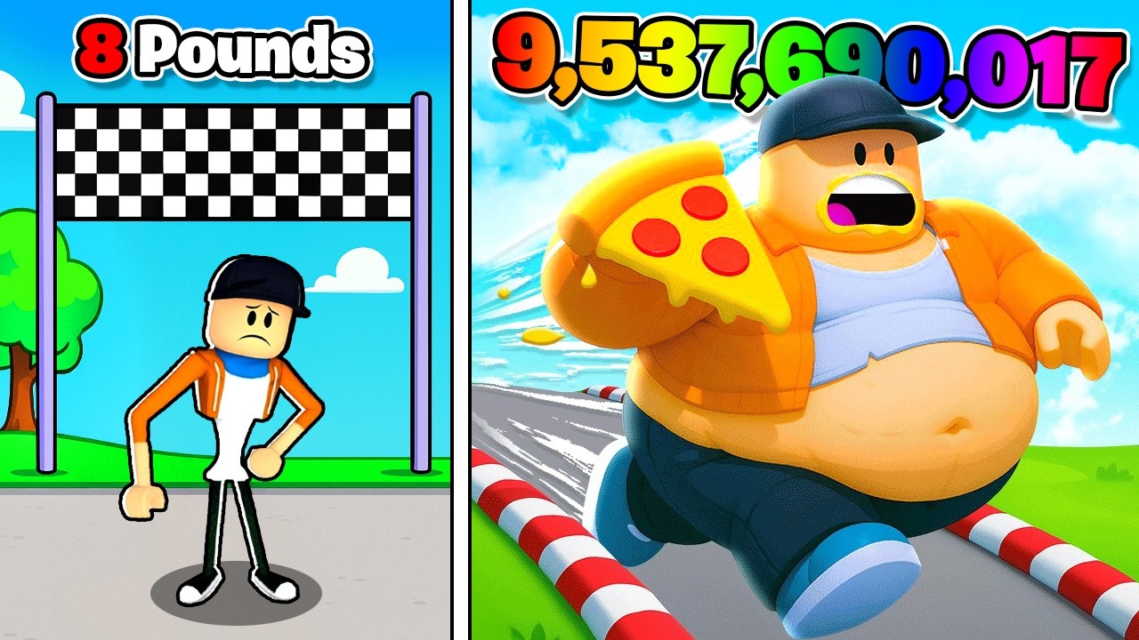 The FATTER I GET = The FASTER I GO! | Roblox Fat Race