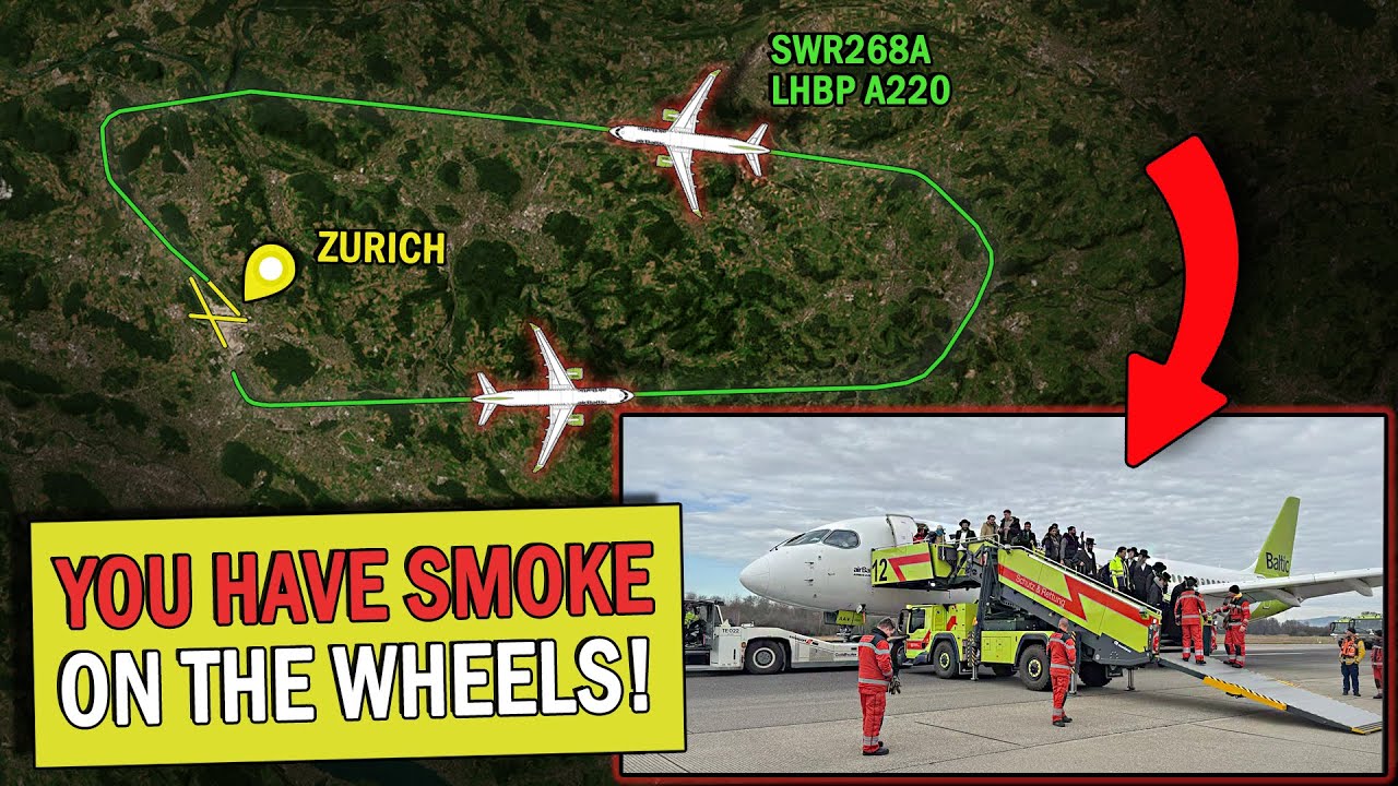 Malfunction and Smoke on Landing | Swiss A220 Return to Zurich!