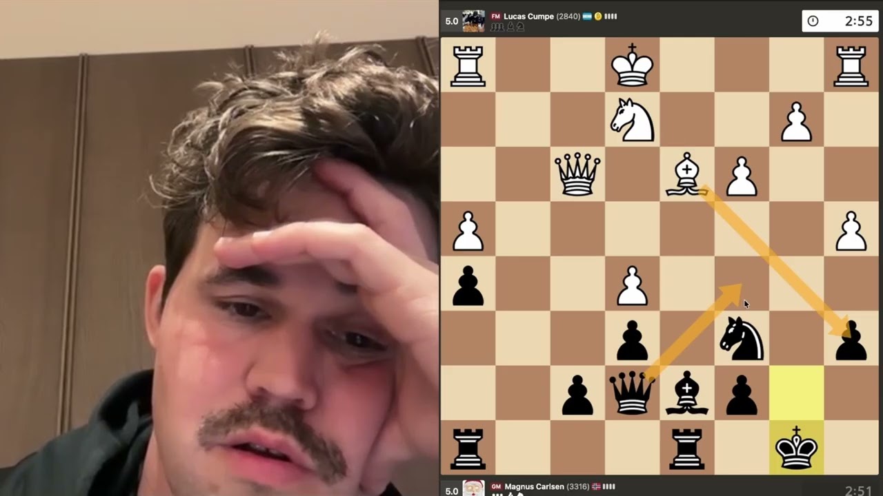 Magnus Carlsen vs FM Lucas Cumpe | Intense Blitz Chess Thriller