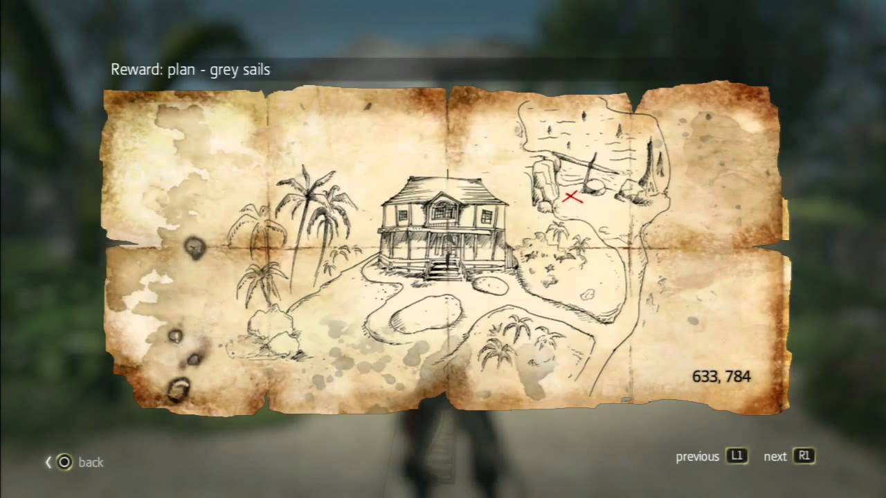 Assassin&acute;s Creed 4 - Treasure Map - 633, 784 Nassau