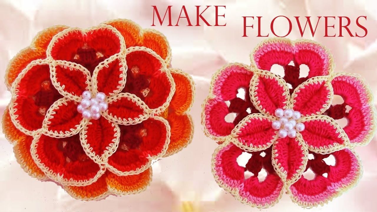 Como tejer las flores mas lindas fácil y rápido - How to make beautiful flowers easy knitting gift
