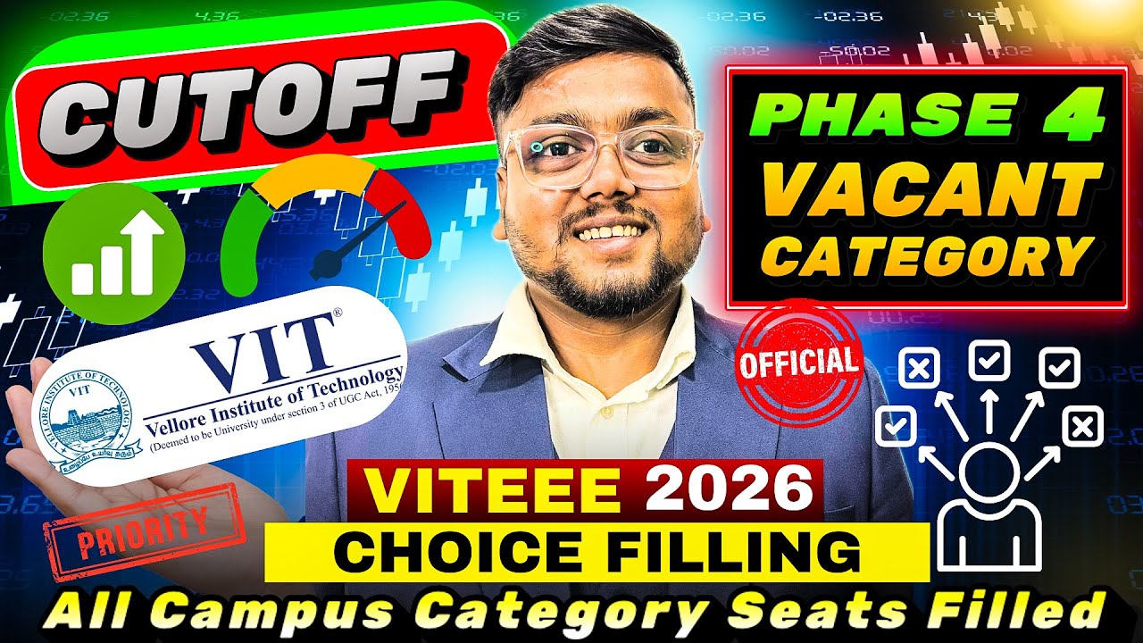 VIT Phase 4 Official Vacant Seats 🤯 | VITEEE 2026 Phase 4 Cutoff Analysis | VIT Counselling 2026
